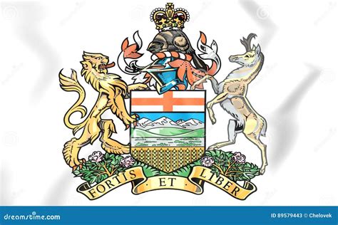 Alberta Coat of Arms, Canada. Stock Illustration - Illustration of ...