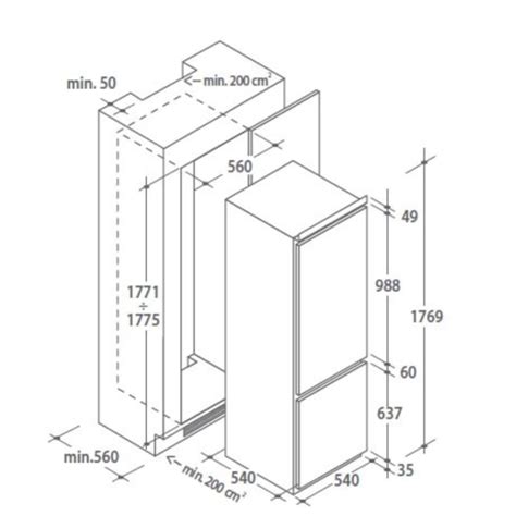 CANDY Built-in Double Door Fridge Freezer - CKBBS172FT - V.Demajo