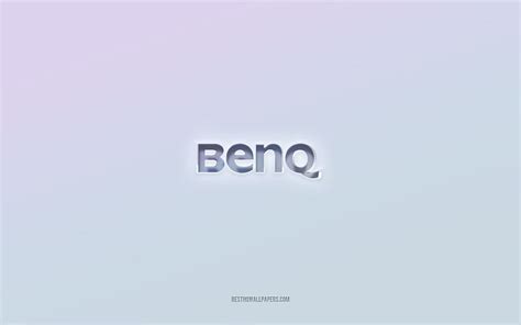 Benq logo, cut out 3d text, white background, Benq 3d logo, Benq emblem, Benq, embossed logo ...