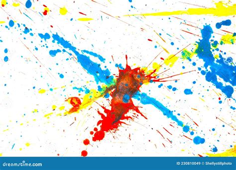 Acrylic Paint Splatters and Lines on White Bckground Stock Image - Image of backdrop, blob ...