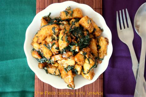 Cook like Priya: Chinese Chicken Spinach Stir-fry ~ a tasty brunch