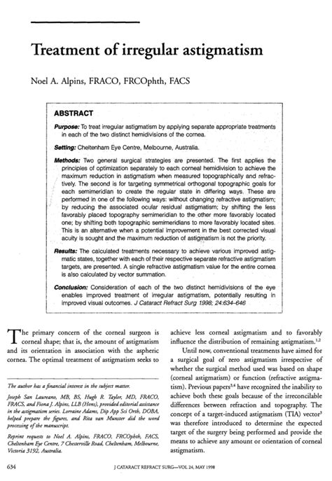 (PDF) Treatment of irregular astigmatism