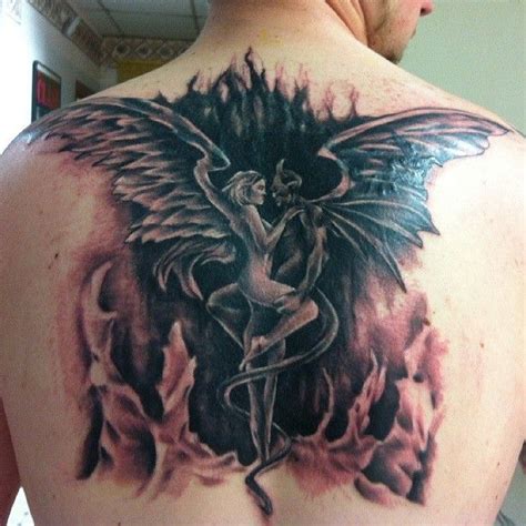 28 best Half Angel Half Demon Tattoo images on Pinterest | Satanic ...