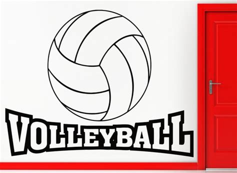 Wall Stickers Vinyl Volleyball Word Game Ball Sport Living