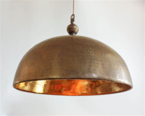 Dome Brass Pendant Lamp Shade Hammered Brass Kitchen Island Lighting Brass Industrial Lamp Art ...