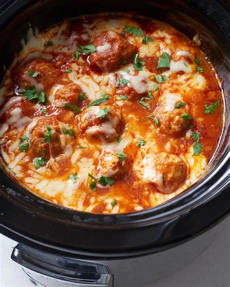 Slow Cooker Chicken Parmesan Meatballs Recipe | Kitchn #meatballrecipes ...