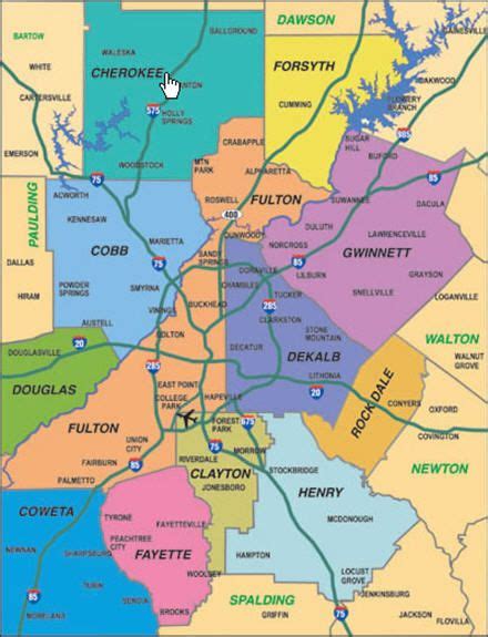 Metro Atlanta counties | Metro atlanta, Atlanta city, Georgia map