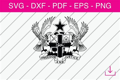 Ghana Seal Svg, Ghanaian Coat of Arms Png, Sublimation File