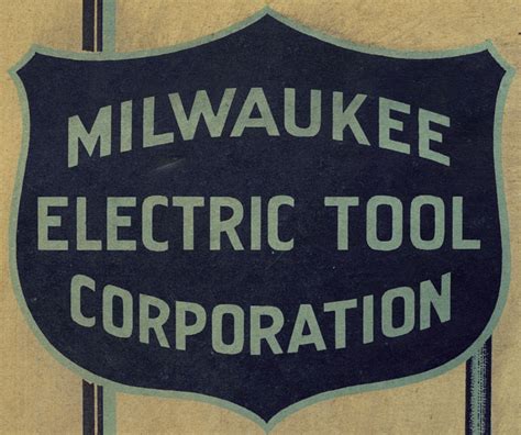 1934 Milwaukee Electric Tool Corporation Vintage Logo | Milwaukee® Logos | Pinterest | Milwaukee ...