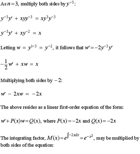 Bernoulli's Differential Equation