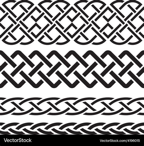 Set of celtic pattern borders Royalty Free Vector Image