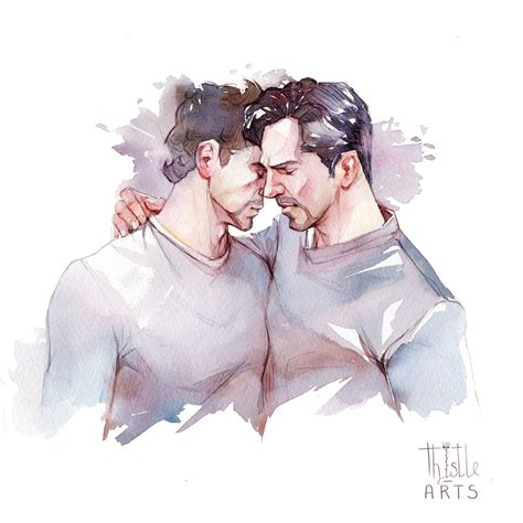 I'm with you Gay romantic watercolor art print. Gift for | Etsy