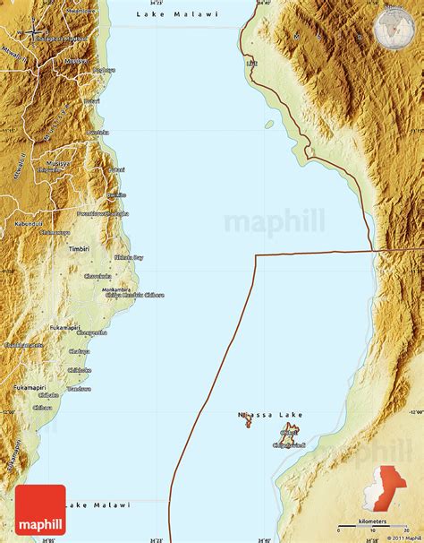 Physical Map of Lake Malawi