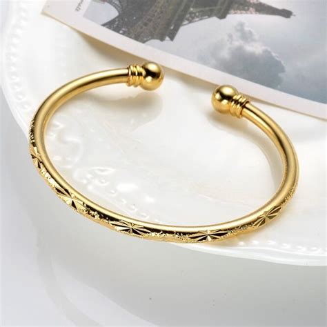 Women Gift 18k Yellow Gold Filled Open Charming Bangle Bracelet Fashion Jewelry | eBay