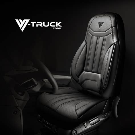 Leather Truck Seat Cover – Full Black - V-Truck