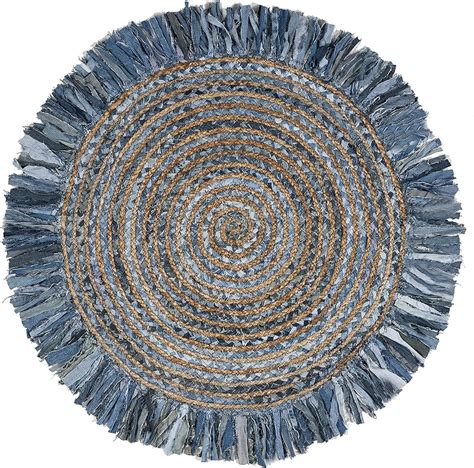 Denim Chindi Rag Rugs Chindi Round Rug Made of Recycled Cotton - Etsy