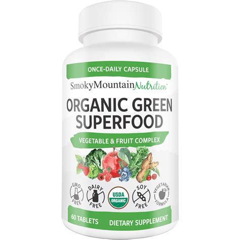 Green Superfood Supplement (60 Tablets) Super Greens Organic Whole Food ...