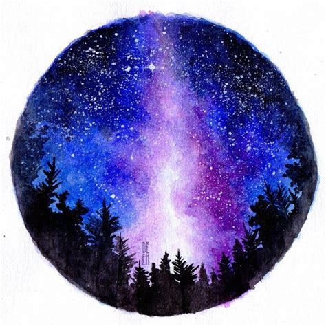 16+ Simple Galaxy Painting Easy PNG - Paint