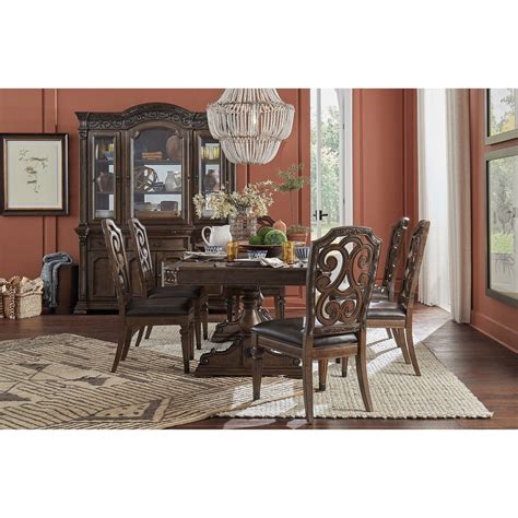 Magnussen Furniture Durango 7pc Trestle Dining Set in Willadeene Brown by Dining Rooms Outlet by ...