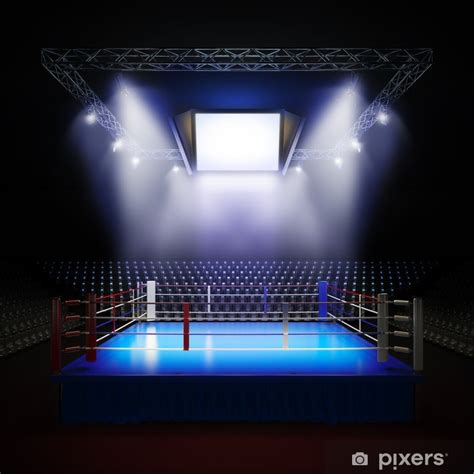 Wall Mural Empty professional boxing ring. - PIXERS.UK