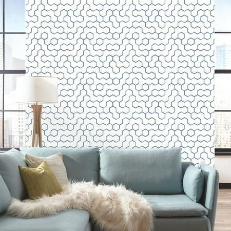 RoomMates Blue Open Geometric Peel & Stick Wallpaper - Walmart.com