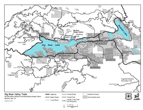 Big Bear Hiking Trails Map - Map Of South America