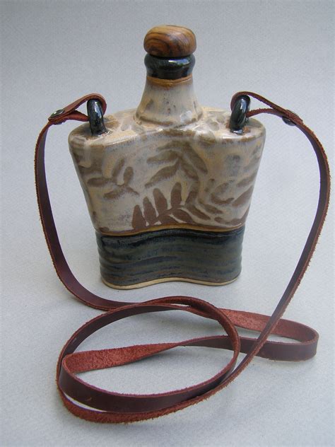 Flask with carrying strap-www.markgrafclayworks.com Ceramic Flask ...