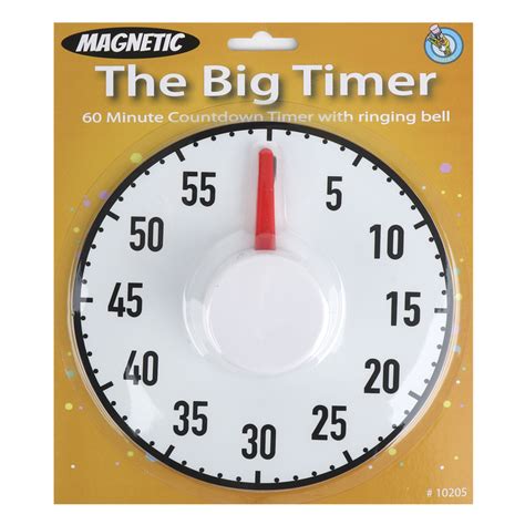 The Big Timer, 60 Minute Countdown, Magnetic, 7.50 Inch Diameter ...