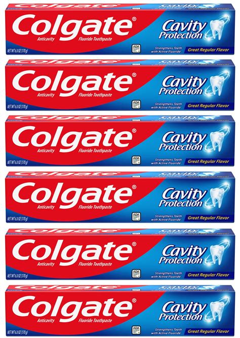 Colgate Cavity Protection Toothpaste with Fluoride - 6 Ounce (Pack of 6 ...