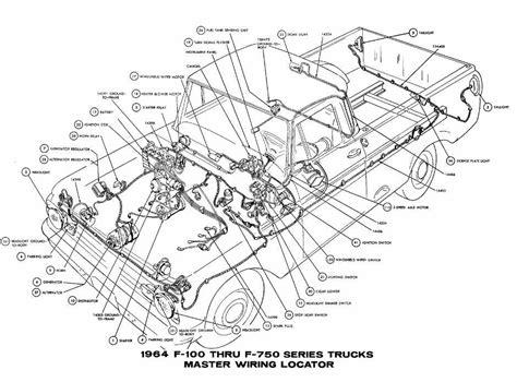 Ford F-100 Through F-750 Trucks 1964 Master Wiring Diagram | All about Wiring Diagrams