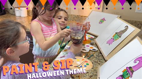 Paint & Sip Kids Halloween Drawing - YouTube