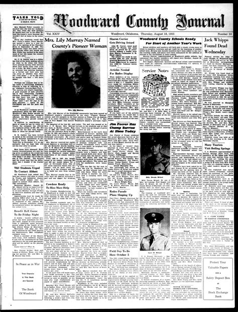 Woodward County Journal (Woodward, Okla.), Vol. 24, No. 10, Ed. 1 Thursday, August 18, 1955 ...