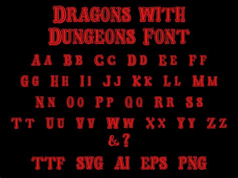 Drachen mit Dungeons Schrift ttf svg eps png Cricut - Etsy Schweiz