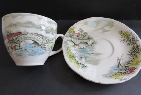 Alfred Meakin Cup and Saucer - English Bridges Pattern | Collectors Weekly