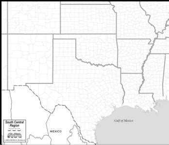 Map Of South Central United States - Topographic Map World