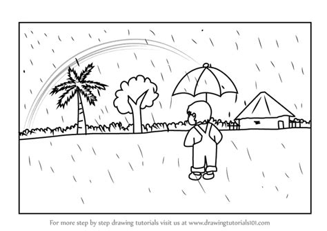 Rainy Day Scene Drawing Easy ~ Drawing Kids Easy Draw Rainy Season Rain Drawings Scene Shapes ...