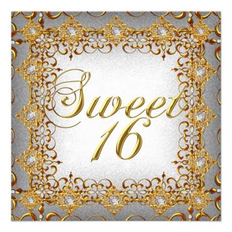 Elegant Sweet Sixteen Sweet 16 Gold Diamonds Invitation | Zazzle | Sweet 16, Diamond invitations ...