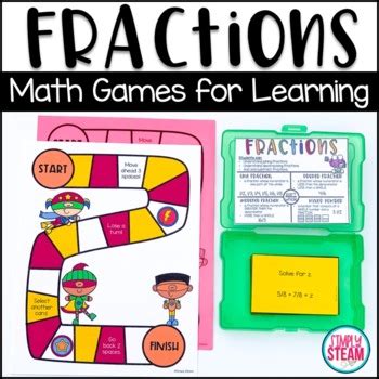 4th Grade Fraction Review Game by Simply STEAM - by Sarah Barnett