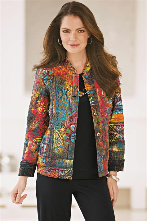 Quilted patchwork jacket is also reversible (from www.chadwicks.com ...