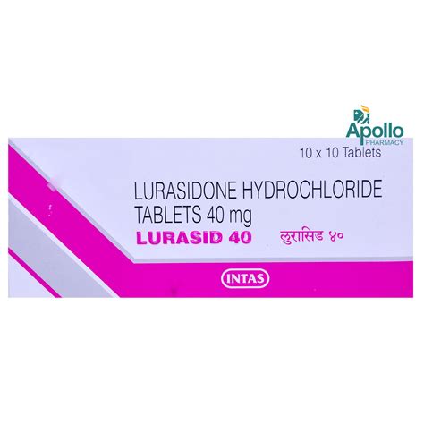 Lurasid 40 Tablet | Uses, Side Effects, Price | Apollo Pharmacy