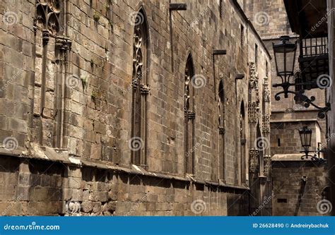 Architecture Details of Gothic Quarter in Barcelona Stock Photo - Image of lantern, quarter ...