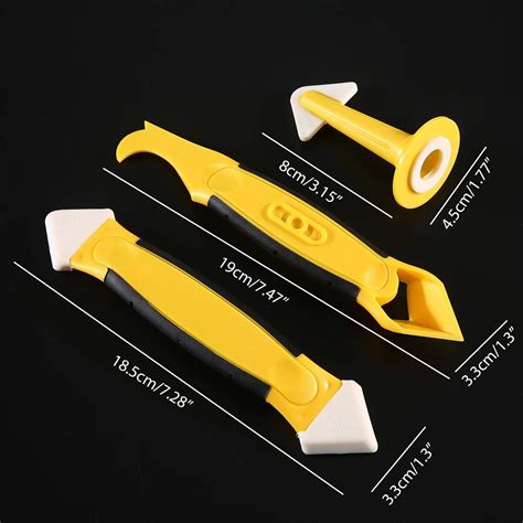 3 Pieces Caulking Tool Kit,Yellow Silicone Sealant Finishing and ...