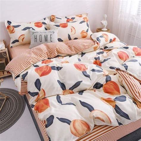 Peaches Cover Bedding Set - Full | Spring bedding sets, Duvet bedding sets, King size bed covers