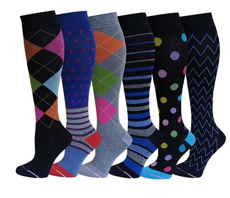 Amazon.com: Dr Motion Ladies 6 Pair Pack Compression Socks (Assorted): Health & Personal Care