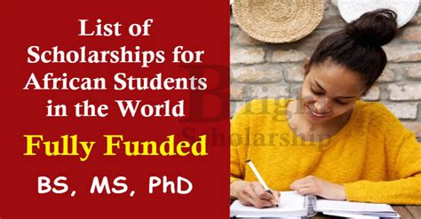 Scholarships for African Students 2023 (Fully Funded) - Bright Scholarship