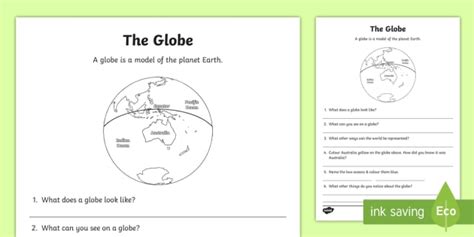 The Globe Worksheet (teacher made)