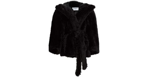 Balenciaga Teddy-sleeved Faux Fur Jacket in Black | Lyst