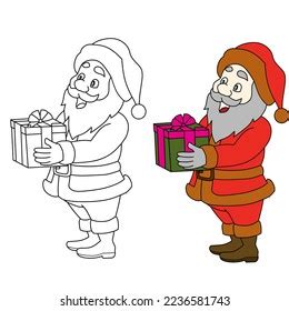 Santa Claus Gift Coloring Page Stock Vector (Royalty Free) 2236581743 ...