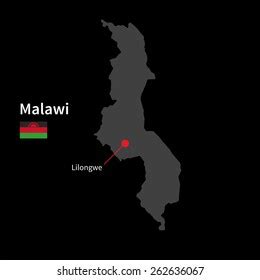 Detailed Map Malawi Capital City Lilongwe Stock Vector (Royalty Free ...