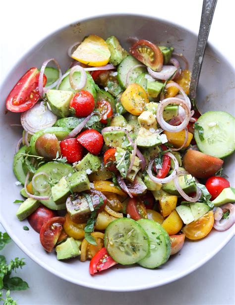 Quick Tomato Salad with Avocado and Basil - Cook At Home Mom